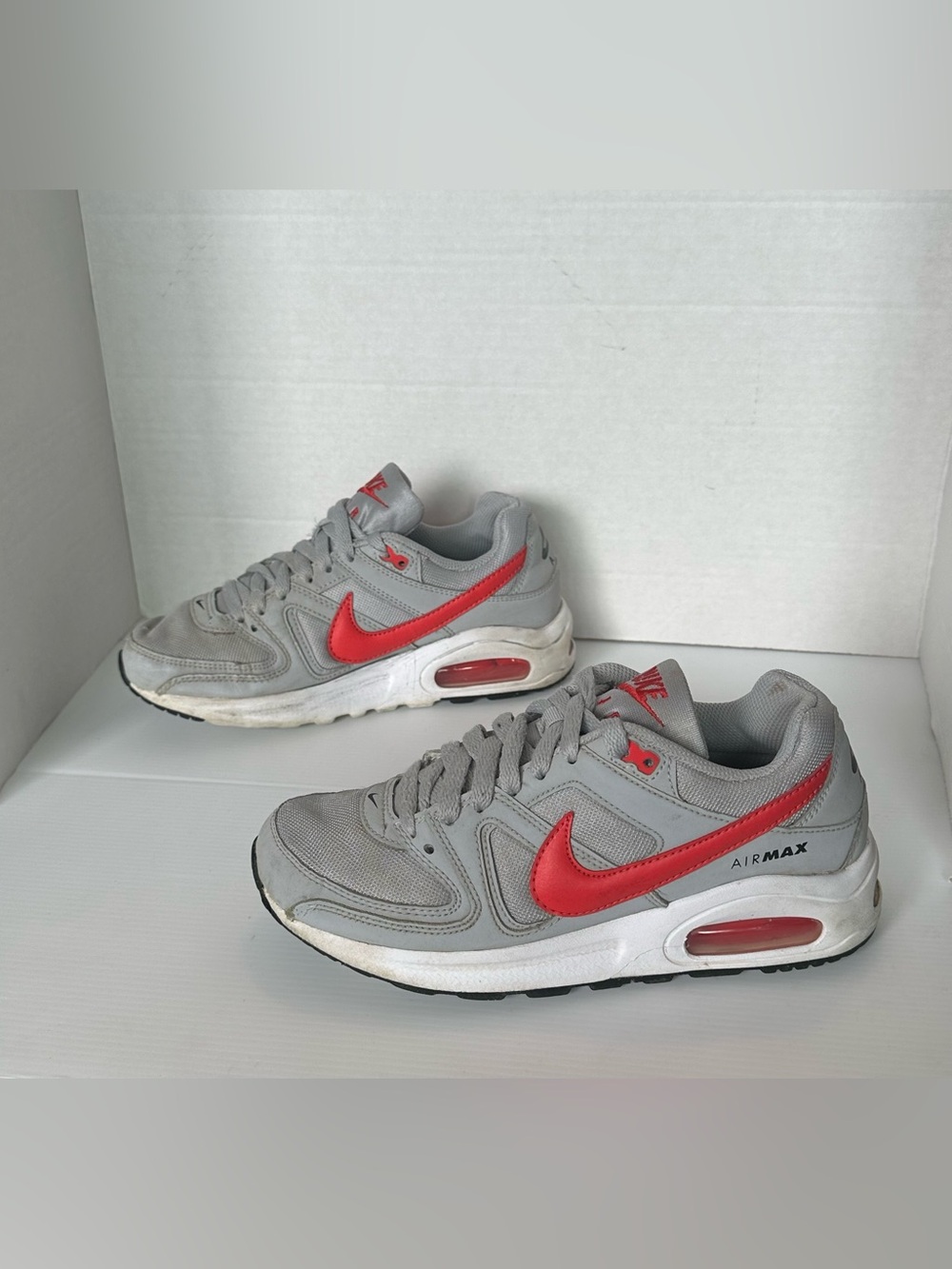 Nike Air Max Command Flex GS Grey Red Running Shoes Sneakers 844346-004 Size 5Y